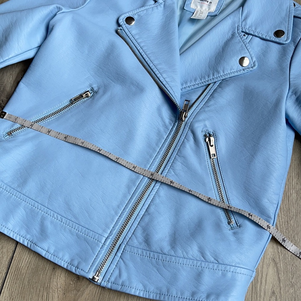 Forever 21 Girl Light Blue Faux Jacket Size 11/12 - Picture 14 of 16
